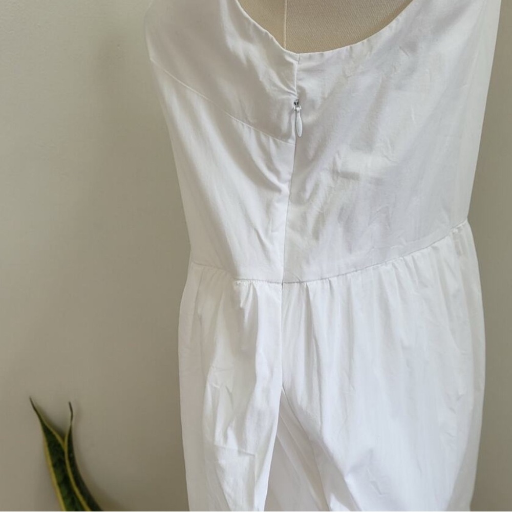 J.CREW White Sleeveless Poplin Tiered Midi Dress Size 6 - Picture 9 of 9
